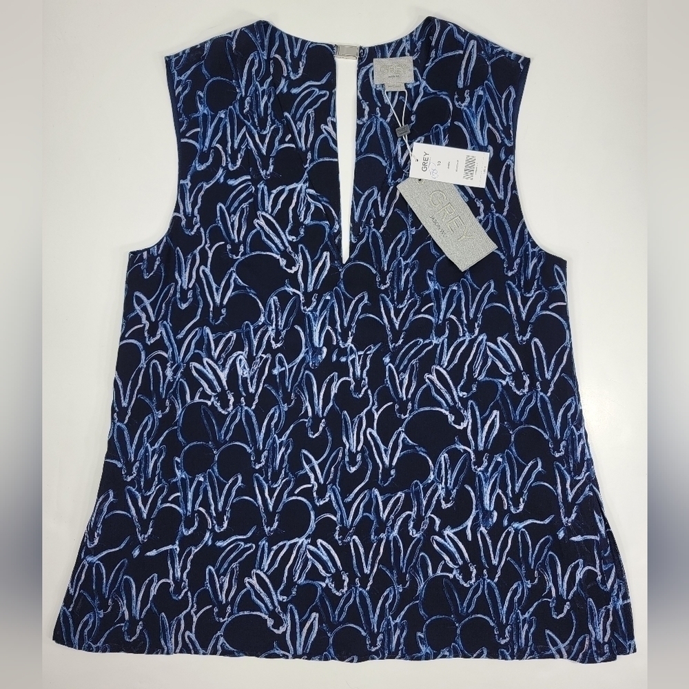 NWT Grey Jason Wu Tank Top Sleevess Lined Blouse Women's Size 10 Marine Blue NEW